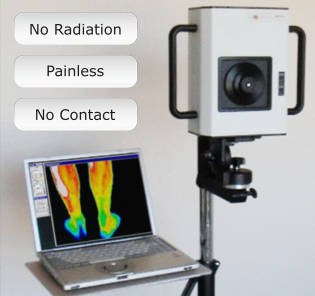 Non-contact infrared thermal imaging camera with laptop