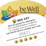 Bee Key loyalty tag with Be Well logo